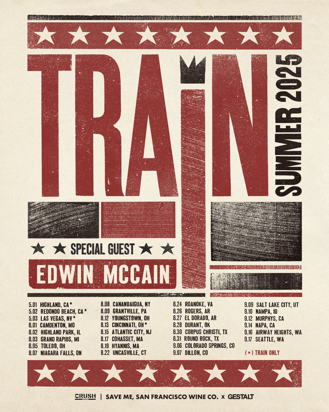 Edwin McCain Tour 2025: Summer Tour Poster 2025